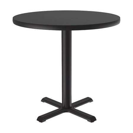Correll 36 Round Commercial Laminate Cafe and Breakroom Table in Black Granite
