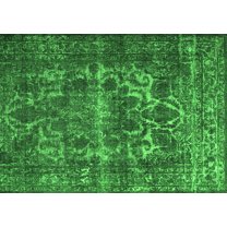 Ahgly Company Indoor Rectangle Persian Green Traditional Area Rugs, 5' x 7'
