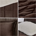 thumbnail image 4 of JERFIT Full Queen Comforter Set Brown Ivory, Ultra Soft Plush & Sherpa Reversible All Season Down Alternative Bedding Set with Shams, 4 of 10