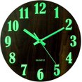 thumbnail image 3 of Reloj de pared de grano de madera luminoso, reloj de pared silencioso decorativo moderno, esfera grande con 30 cm Sincero Electrónica, 3 of 5