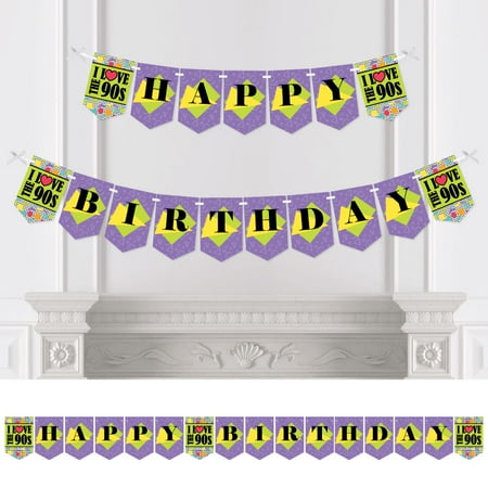 90 S Throwback 1990s Birthday Party Bunting Banner Birthday
