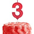 thumbnail image 1 of Bougies d'Anniversaire Rouges à 3 Chiffres pour Gâteau, Bougies Numéro 3 de 2,76 Po pour Dessus de Gâteau pour Décorations de Gâteau d'Anniversaire de Mariage, Décorations de Fête d'Anniversaire, 1 of 5
