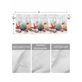thumbnail image 2 of Kitchen Valances for Window, Watercolor Marine Life Red Sea Star Light Filtering Rod Pocket Valance Curtain, Blue Sea Nut Short Curtains Window Topper for Bedroom Bathroom Living Room 54x18in, 2 of 9
