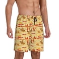 thumbnail image 2 of Pofeuu Wild West Colorful Print Men's Soft Woven Elastic Waistband Sleep Pajama Short-3X-Large, 2 of 6