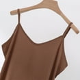 thumbnail image 6 of Wyobmus Women Tank Tops Spaghetti Strap V-Neck Linen Cotton Tops Loose Soft Camisole Basic Layering Shirts Brown, 6 of 9
