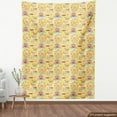 thumbnail image 3 of Ambesonne Circus Fabric by the Yard Upholstery, Amusement Park Pattern Tent, 2 Yards, Mustard Vermilion, 3 of 4