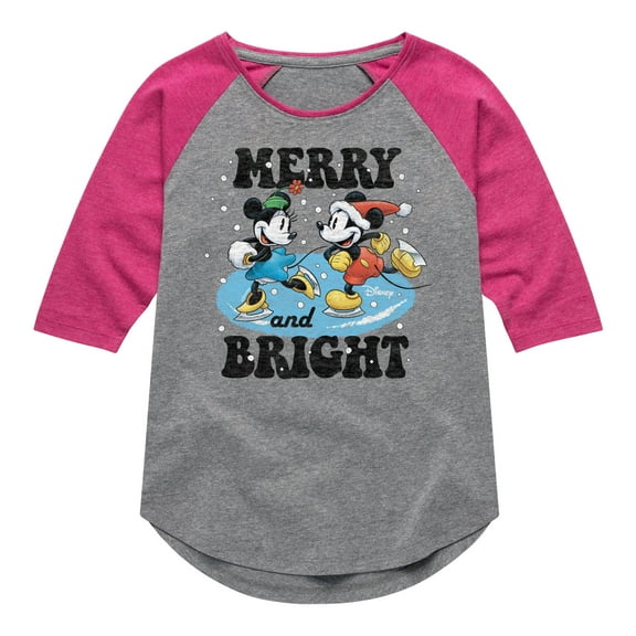 Disney - Merry And Bright - Toddler & Youth Girls Raglan Graphic T-Shirt