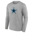 thumbnail image 2 of Men's Dak Prescott Gray Dallas Cowboys Icon Player Name & Number Long Sleeve T-Shirt, 2 of 3