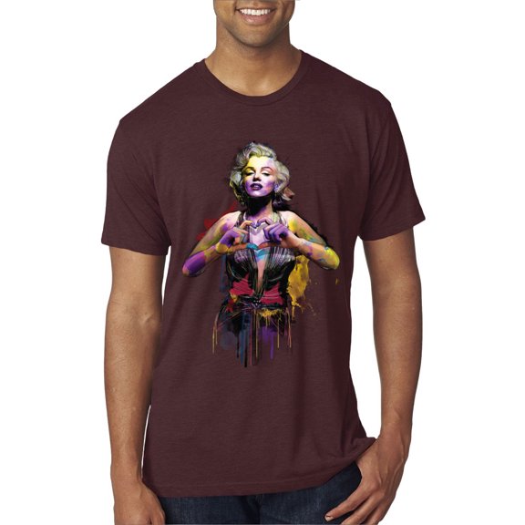 Wild Bobby Marilyn Monroe Watercolor Love Pop Culture Men Premium Tri Blend Tee, Cardinal, Small