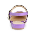 thumbnail image 2 of BLISSFUL STEP Women's Buckle Decor Pointed Toe Slingback Mules Lavender 9, 2 of 7