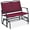 Burgundy/Black, variant on Best Choice Products 2-Person Outdoor Swing Glider, Steel Patio Loveseat, Bench Rocker w/ Armrests - Gray
