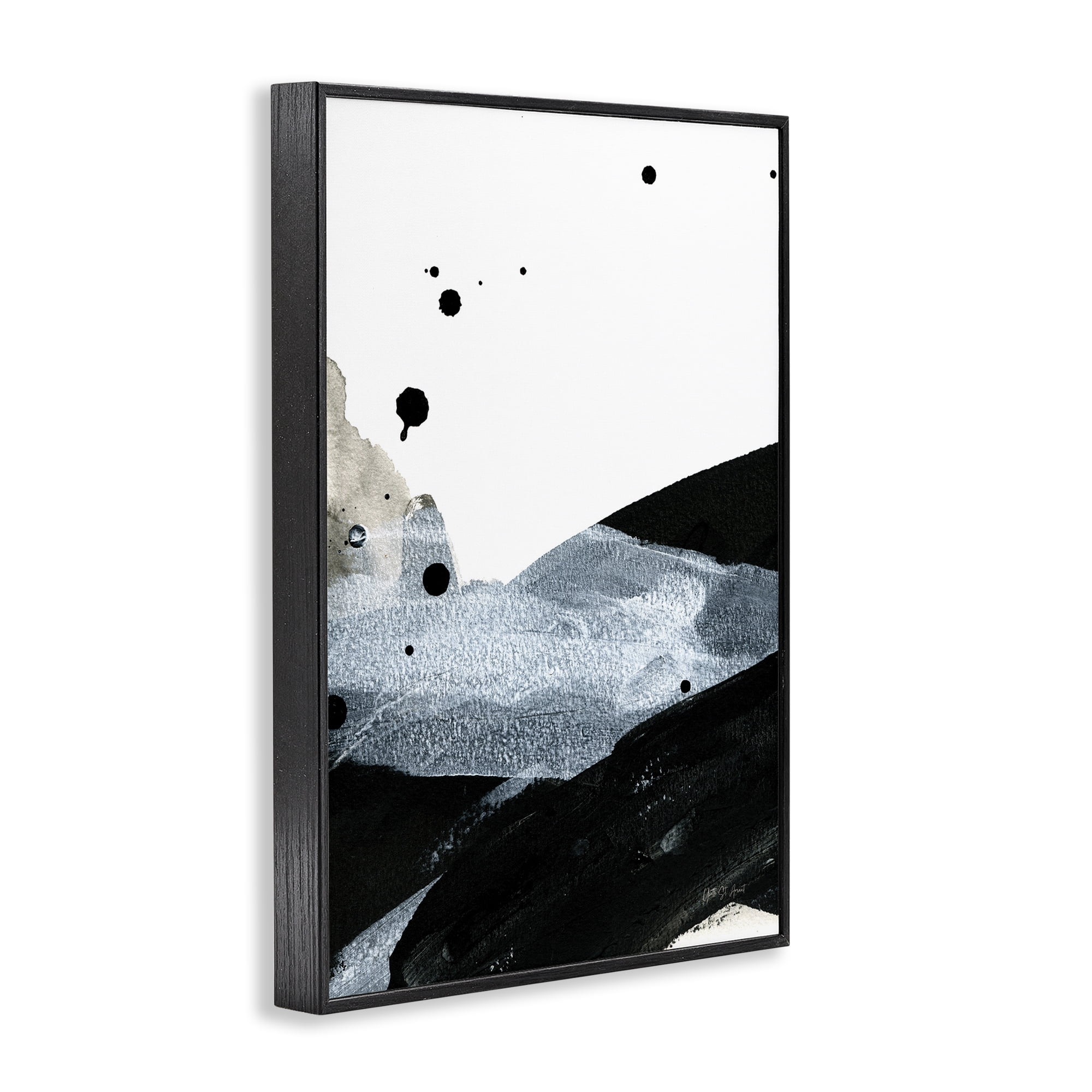 Stupell Industries Murky Gradient Movement Abstract Painting Black Framed Art Print Wall Art, 16 x 24