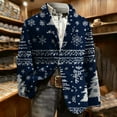 thumbnail image 6 of Lcziwo Christmas Coat for Men Corduroy Holiday Party Printed Blazers 3 Button Casual Business Sport Coat Single Breasted Lapel Jackets 2025 Navy,XXL, 6 of 7