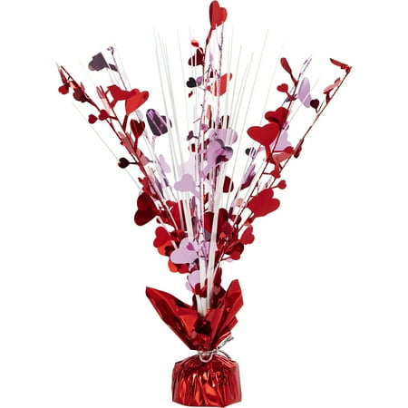 Way to Celebrate! Pink and Red Hearts Valentine's Foil Centerpiece 11"