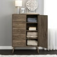 thumbnail image 2 of Prepac Milo Mid-Century Modern 5-Drawer Chest with Door, 2 of 9