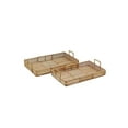 thumbnail image 1 of Plutus Brands PBTH93453 Natural Fiber Rattan Tray, Brown - Set of 2, 1 of 1
