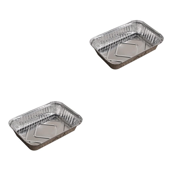 Bearachild Paquete de 10 sartenes de papel de aluminio, recipientes para llevar, recipiente de comida de gran capacidad, para hornear, 230ml sin tapa 2piezas