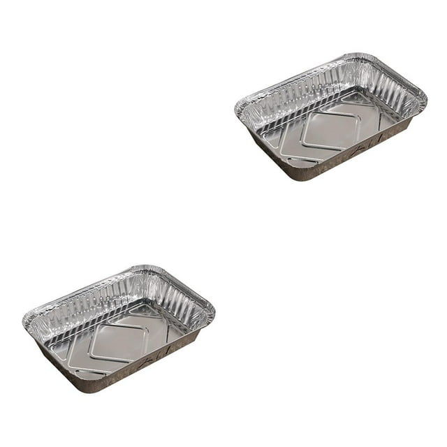 bedienty Lot de 10 Plats en Papier D\'aluminium Contenants à Emporter Grande Capacité Contenant Alimentaire Plaque de Cuisson Outils pour la Maison Plat à Usage Unique 850 ml Sans Couvercle 2 Ensembles