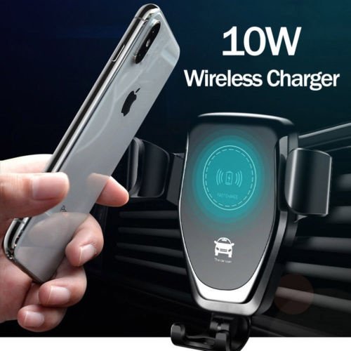 Support de Voiture Sans Fil Qi Support de Montage Chargeur Rapide pour iPhone 8 X TP Max