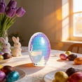 thumbnail image 5 of Mirrored Easter Egg Decoration, Light-Up Tabletop Ornament for Spring, Plastic Glitter Egg with Sparkling Reflective Surface for Home, Mantel, or Party Centerpiece, (Batteries Not Included), 5 of 7