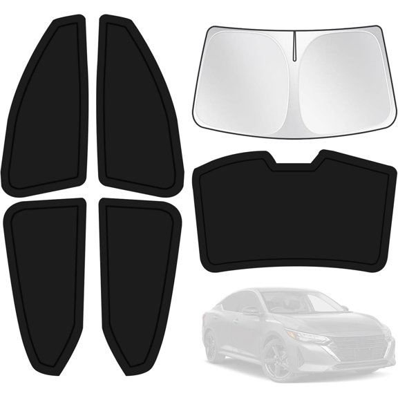 for Nissan Sentra 2020-2024 Car Window Shades, 6pcs Privacy Sun Shade Set for Front Windshield Side and Rear Windows, Full Window Covers Keeps vehicle Cool for Camping Napping
