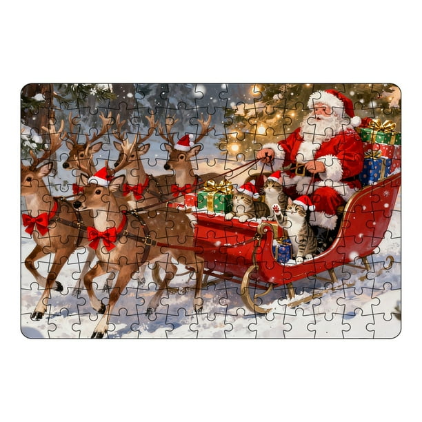 Este juego de rompecabezas te permite crear fácilmente conmovedoras historias familiares llenas de felicidad y alegría, y celebrar la Nochebuena con Papá Noel repartiendo regalos