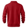 thumbnail image 6 of Urbanix Half Zip Pullover Men Causal Baggy Long Sleeve Stand Collar Pullover Top Trendy Lightweight Soft Solid Color Fall Winter Clothing Red 2XL, 6 of 8