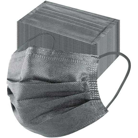 50pcs Grey 4-layer Protective Disposable Face Mask Dust-proof Breathable Non-woven Mask