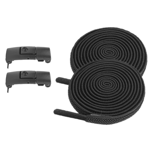 Cordones elásticos de Bloqueo Sunnimix Hebillas de metal Cuerdas de talla única 100 cm rápido para Negro puro