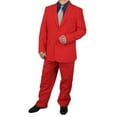 thumbnail image 3 of Stylish 2pc. Men's Regular Fit Dress Suit with 1 Free Pair of Socks - Red 42S, 3 of 6