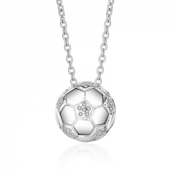 PERITANG Football Necklace for Women Souvenir Round Clavicle Chain