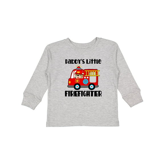 Inktastic Daddys Little Firefighter Boys or Girls Long Sleeve Toddler T-Shirt