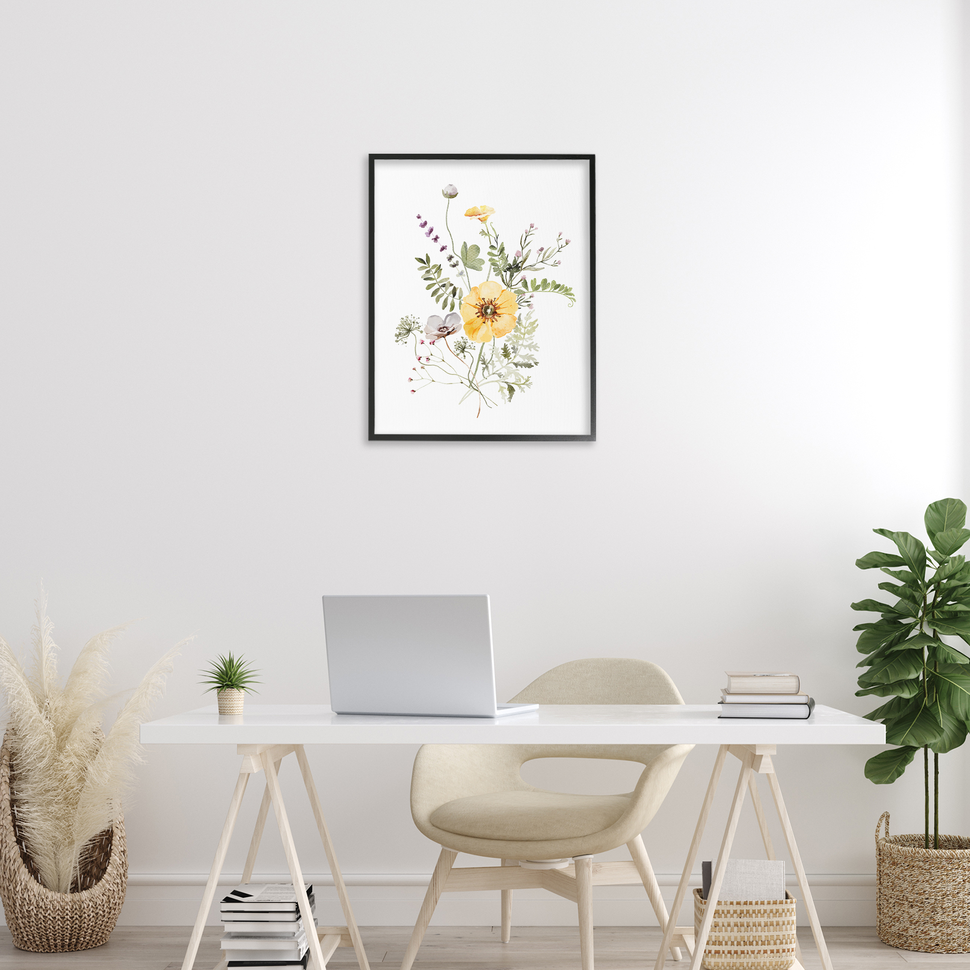 Gardening Herb Blooms Black Framed Giclee Art, design by Lettered and Lined