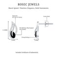 thumbnail image 5 of Rosec Jewels Pear Cut Black Spinel Stud Earrings with Diamond, Nature Inspired Leaf Earrings, 10K White Gold, 5 of 7