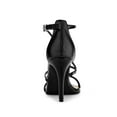 thumbnail image 3 of BLISSFUL STEP Women's Shoes Strappy Stiletto Heels Ankle Strap Open Toe Party Dress Sandals Black 10, 3 of 9