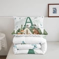 thumbnail image 5 of meiyoeat Boys Camper Full Size Comforter Sets For Boys,Green A Alphabet Bedding Comforter Set,Polkadot Reversible,3 Pieces,1 Comforter and 2 Pillowcases, 5 of 7