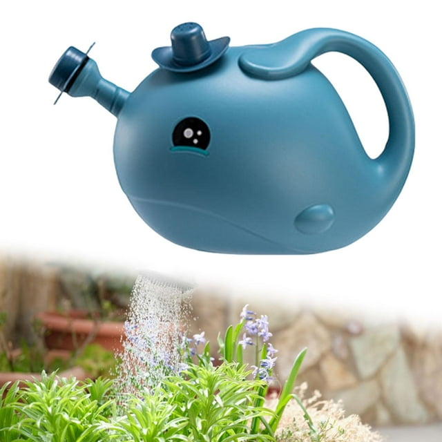 Regadera para niños con pico, decorativa, cómoda, pequeña, para agua. Azul