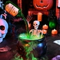 thumbnail image 5 of Halloween Decorations Indoor 7.6x5.2 Inches LED Mist Maker Halloween Witches Cauldron with 16 Inch Skeleton for Halloween Decorations Home Room Mantel Table Decor(B), 5 of 5