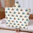 thumbnail image 5 of Cartoon Tractors Stars White Pattern Hooded Bath Towel，60"x35" for Ages 3 To 12 Kids, Quick Dry Lightweight Soft Microfiber Hood Beach Towel Cover Up for Kids, 5 of 7