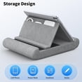thumbnail image 6 of CreaDream Tablet Pillow Stand,Foldable & Soft iPad Tablet Stand with Pocket and Stylus Mount,for Lap/Desk/Bed,Gray, 6 of 9
