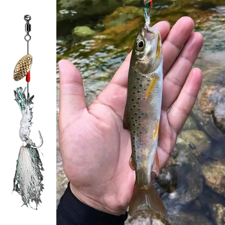 SSBSM Fishing Lure Rigs 5Pcs Increase Fishes Rate Spinner Small Wild Fishing  Small Fish Lure Rigs Kit 