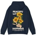 thumbnail image 2 of Positive Vibes Hoodie with Peace Hand and Sunflowers – Motivational Unisex Back Print Pullover., 2 of 6