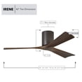 thumbnail image 2 of Matthews Fan Company IR3H-TB-WA-42 Irene 42" Textured Bronze Hugger Ceiling Fan with 3 Walnut Blades, Remote and Wall Control, Indoor/Outdoor Damp Rated, 2 of 6