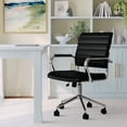 thumbnail image 3 of Martha Stewart Piper Upholstered Office Chair in Black/Polished Nickel, 3 of 15