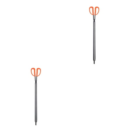 Masteelf 2pcs Fireplace Log Tongs Firewood Tongs: Heavy Duty Stainless Steel Log Claw Large Grabber Outdoor Long Logs Tweezers Fire Place Tools for Wood Stove Fire Campfire