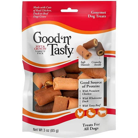 UPC: 0091093944685 | Good N Tasty Soft N Crunchy  Gourmet Treats for All Dogs  Made with Real Chicken  Duck & Beef 3 Ounce (Pack of 1)