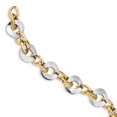 thumbnail image 1 of 14k Two Tone Gold Link Chain Bracelet Fancy H, 1 of 7