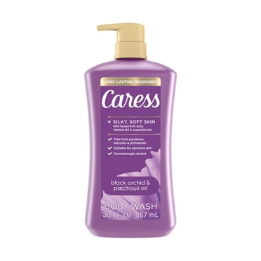 Caress Black Orchid & Patchouli Oil Body Wash With Pump, Moisturizing Body Wash with Hyaluronic Acid & Vitamin B3, 30 oz