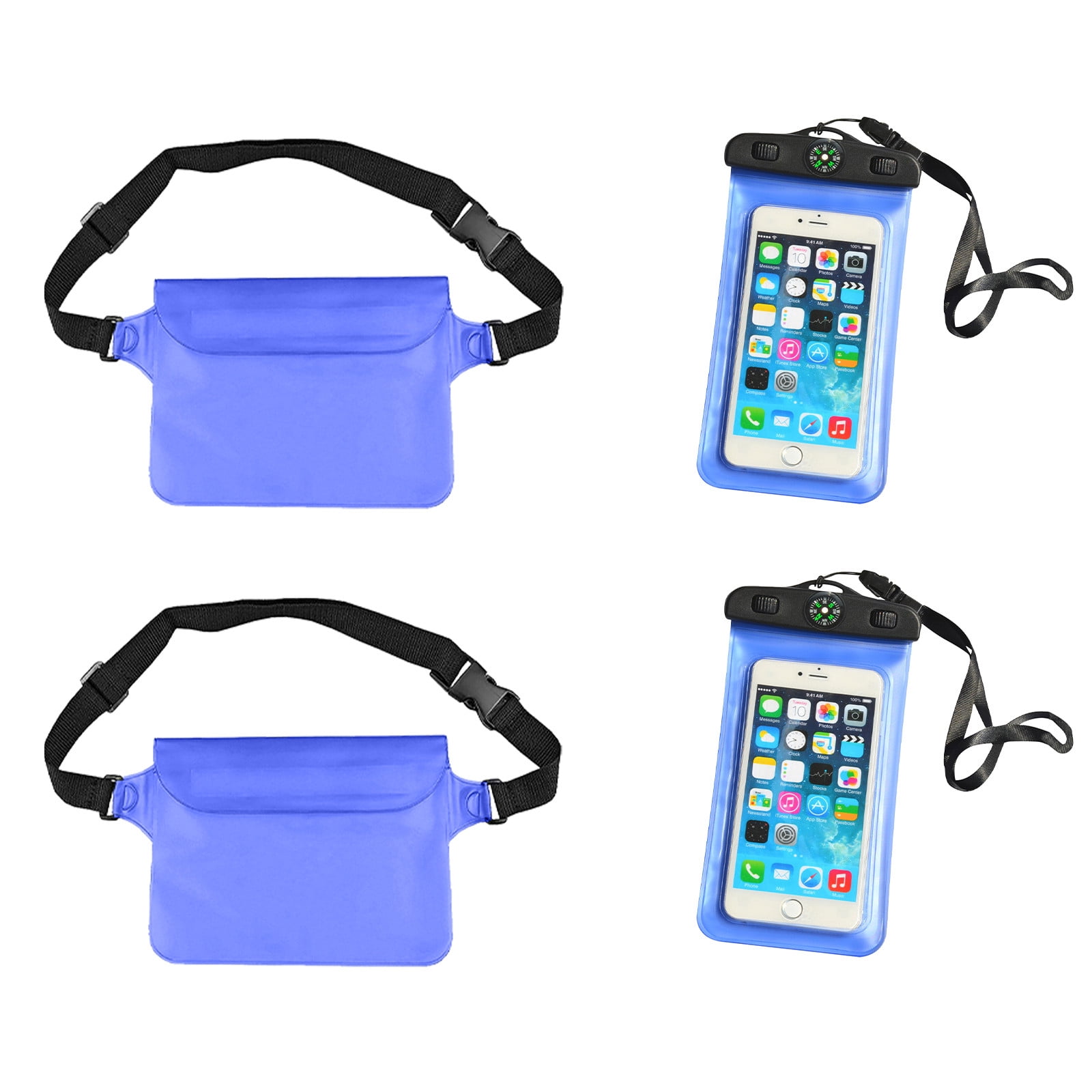 Midsumdr Swimming Pool Tools Outdoor Swimming 2PC Waterproof Waist Bag And 2PC Mobile Phone Bag Kit Pool Accessories on Clearance
