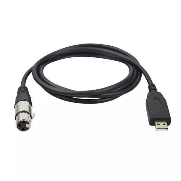 Cable Micrófono USB A 3 Pines XLR Adaptador para Canto Karaoke